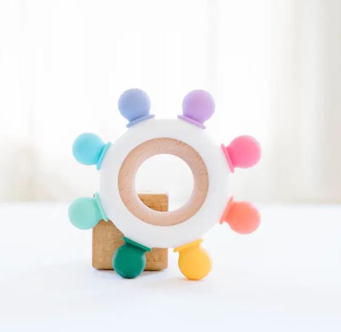 Bannor Toys Captains Wheel Wood + Silicone Baby Teething Toy