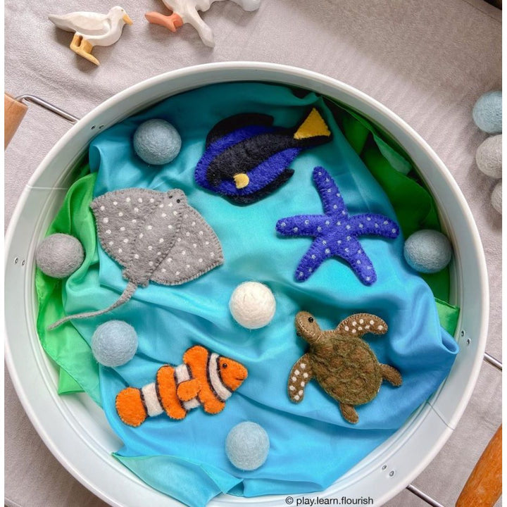 Tara Treasures Australian Coral Reef Under the Sea - Finger Puppet Set Finger Puppet Tara Treasures
