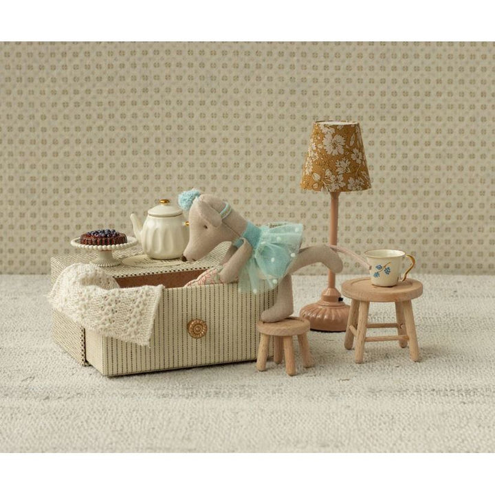 Maileg Dance mouse in daybed, Little sister Mice Maileg