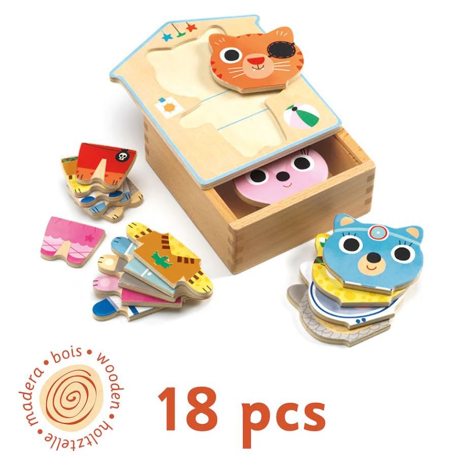 Djeco Dressup Mix Wooden Puzzle