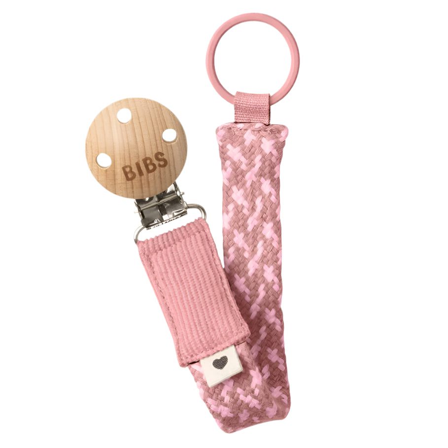 BIBS Braid Pacifier Clip Pacifier Clips & Holders BIBS USA Dusty Pink/Baby Pink