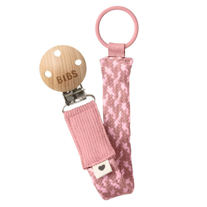 BIBS Braid Pacifier Clip Pacifier Clips & Holders BIBS USA Dusty Pink/Baby Pink