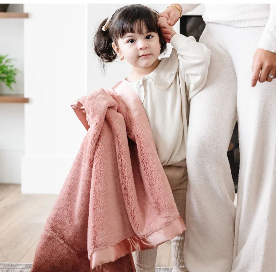 Saranoni Satin Border Receiving Blankets Swaddles & Blankets Saranoni Dusty Peach