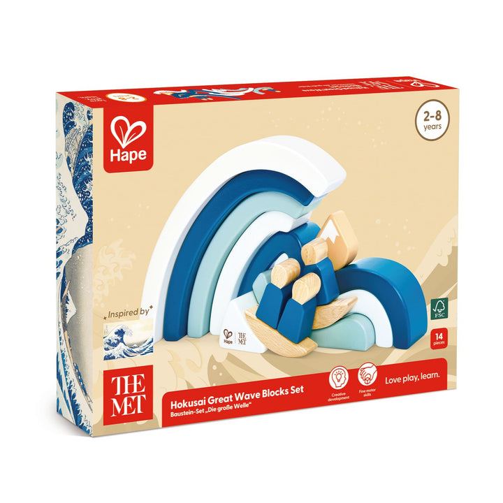 Hape - The Met - Hape Hokusai Great Wave Building Block Set Building Sets Hape