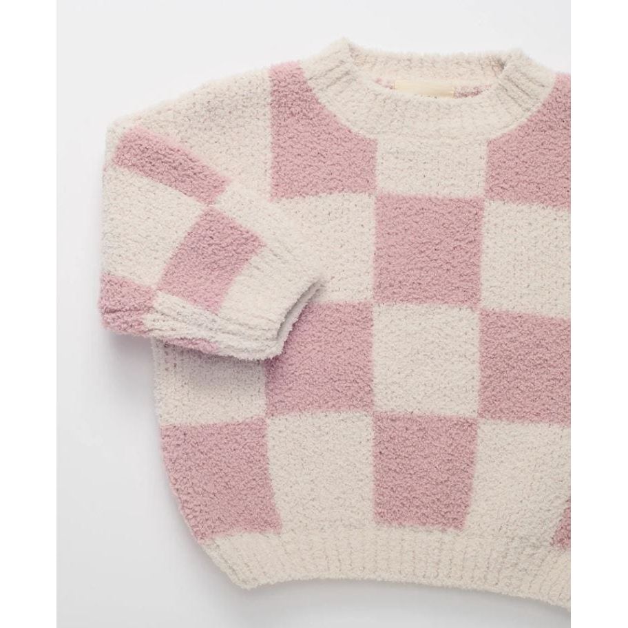 7AM Boxy Sweater - Checkers Fuzzy Sweater 7AM