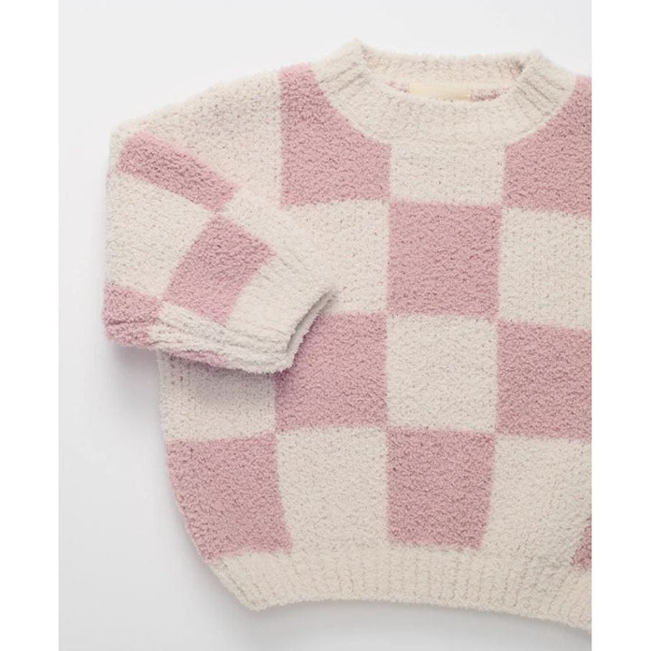 7AM Boxy Sweater - Checkers Fuzzy Sweater 7AM