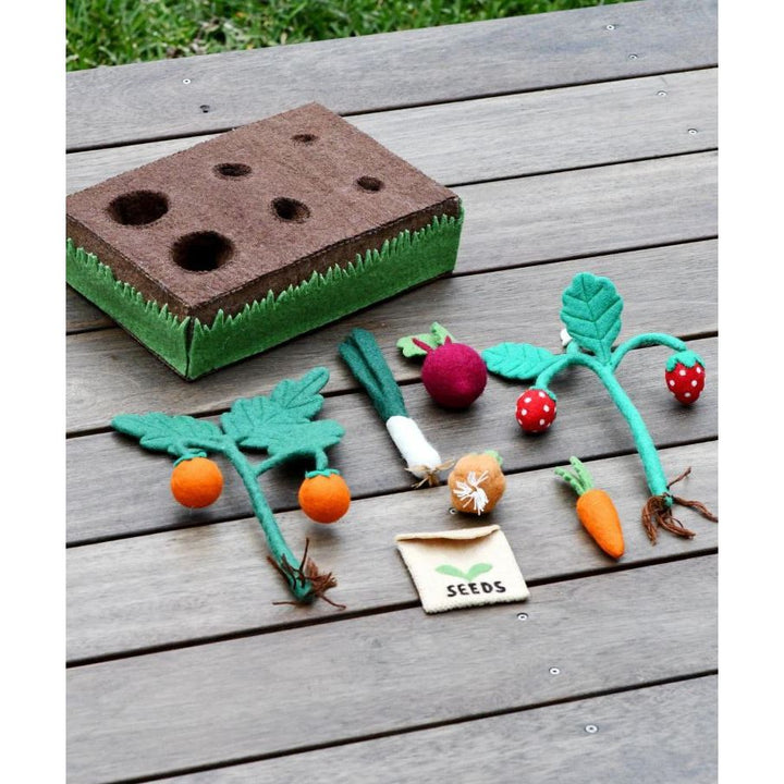 Tara Treasures Grow Your Own Garden - Felt Planter Box with Sprouts and Vegetables Felt Toy Tara Treasures
