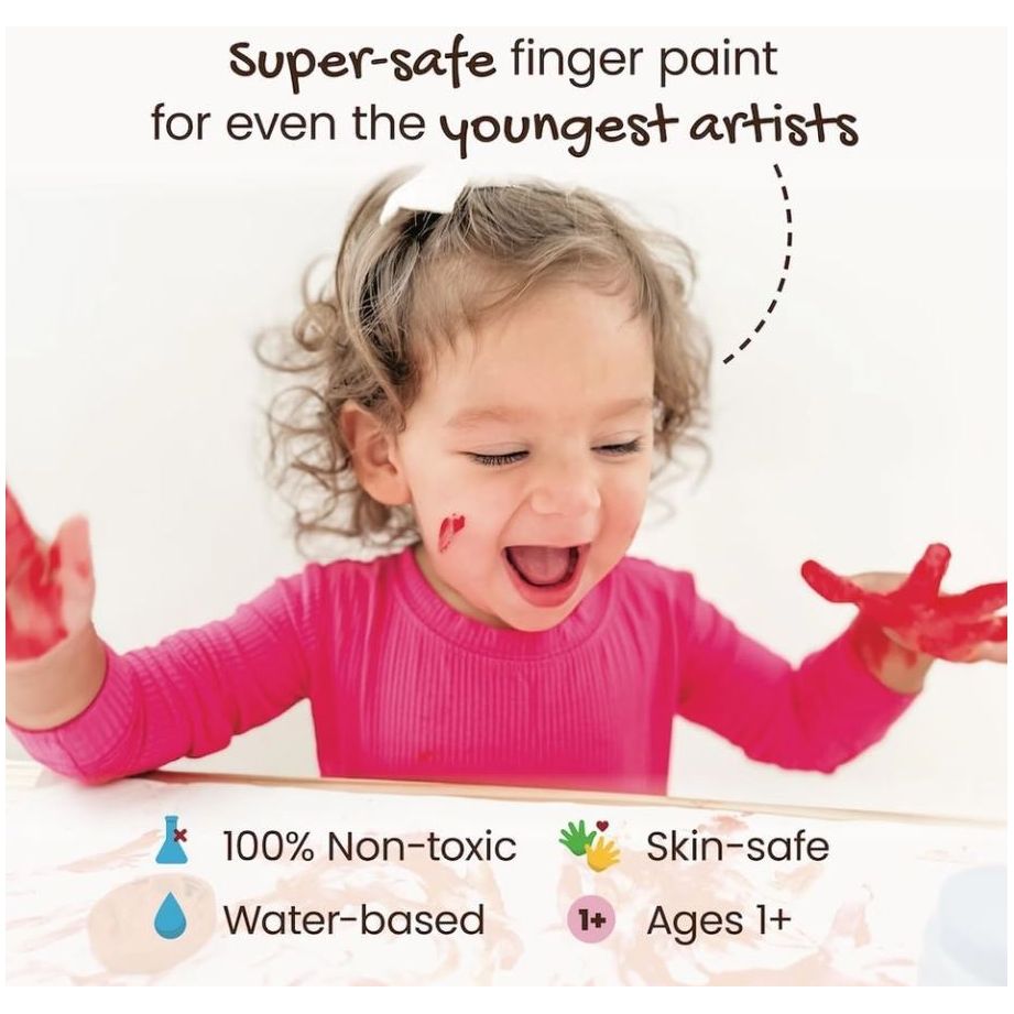 Honeysticks Non Toxic Finger Paint (6 Bright Colors) Finger Paint Honeysticks