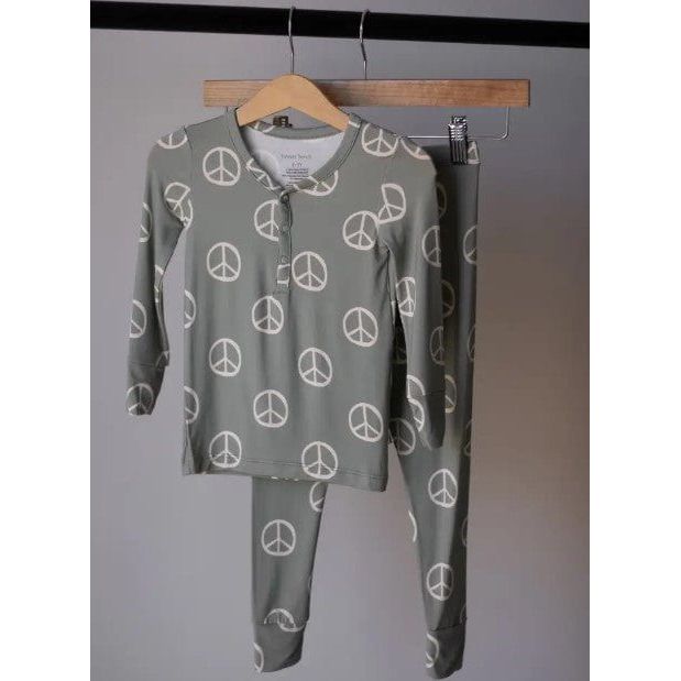 Forever French Bamboo Two Piece Pajamas Peace Toddler Clothing Forever French Baby