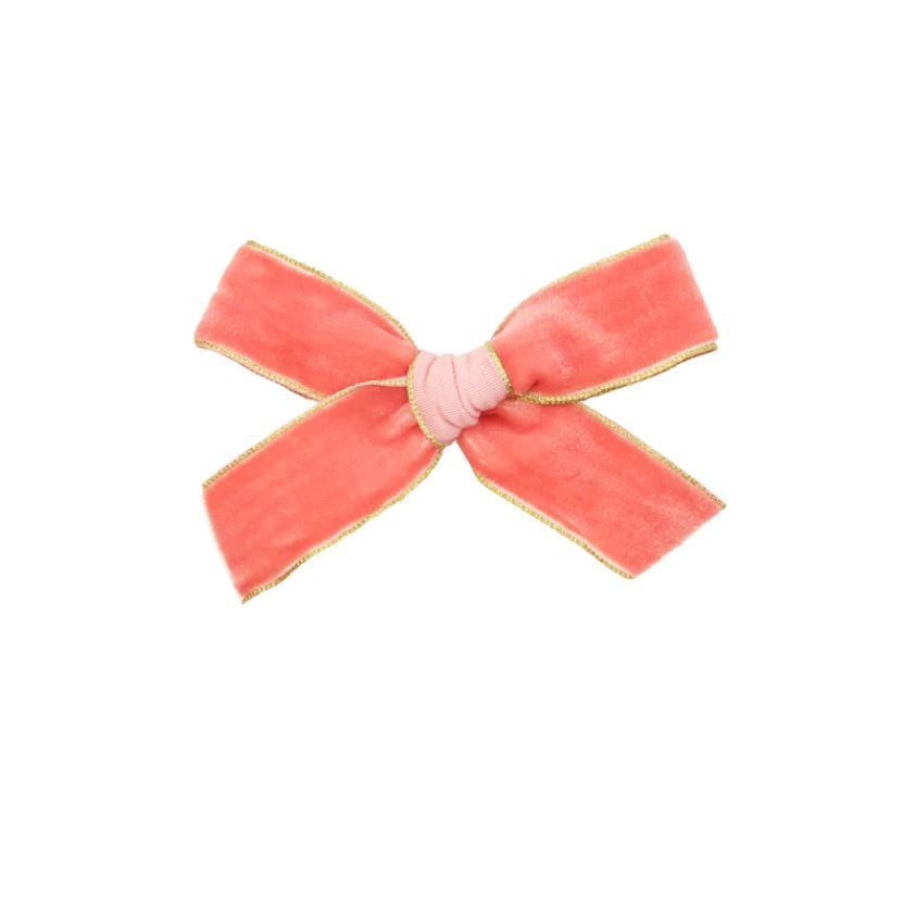 Lou Lou & Company Ribbon Bow Clip Headband Lou Lou & Company Grapefruit Velvet