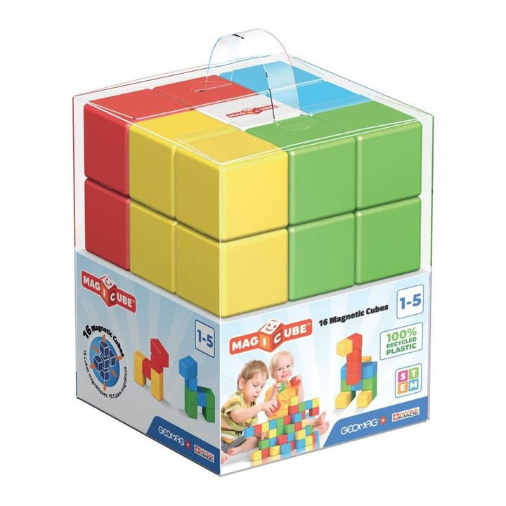 GeoMag Magicube GREEN Line- 16 Cubes Magnetic Blocks Geomag Magicube