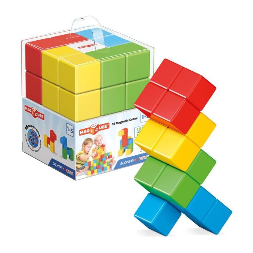 GeoMag Magicube GREEN Line- 16 Cubes Magnetic Blocks Geomag Magicube