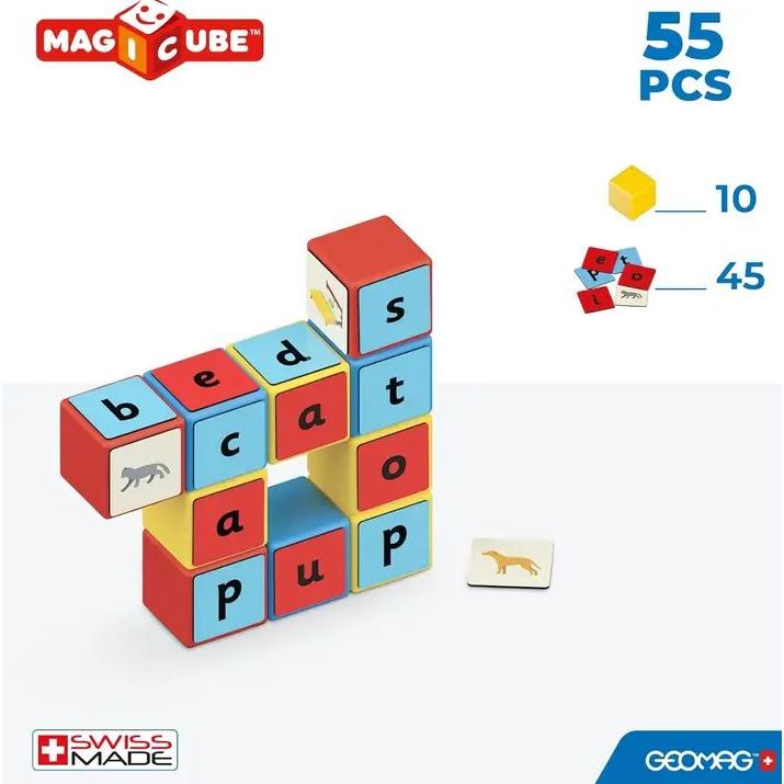 GeoMag Magicube Learning Set Word Building 55PCS