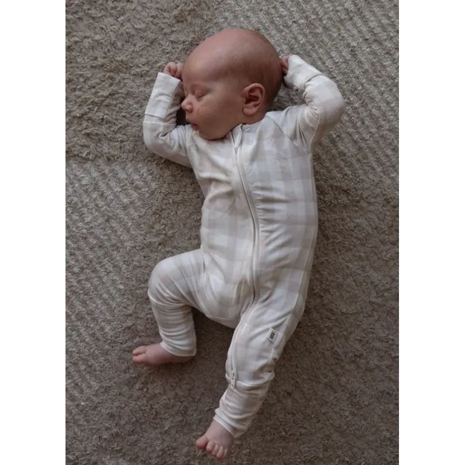 Forever French Bamboo Zip Pajamas - Gingham Romper Forever French Baby