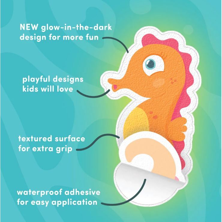 Glo Pals Glow-In-The-Dark Guppy Grips Bath Time Glo Pals