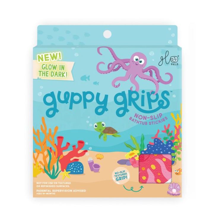 Glo Pals Glow-In-The-Dark Guppy Grips Bath Time Glo Pals