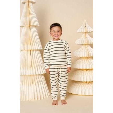 Lou Lou &amp; Company Knit Chunky Sweater- Olive Stripe Sweater Lou Lou &amp; Company