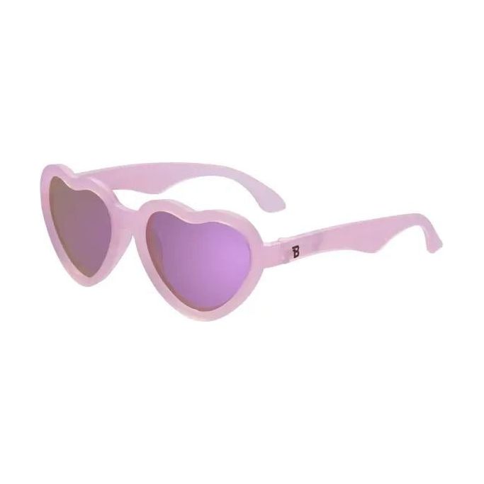 Babiators Frosted Pink Polarized Heart Sunglasses with Mirrored Lens Sunglasses Babiators