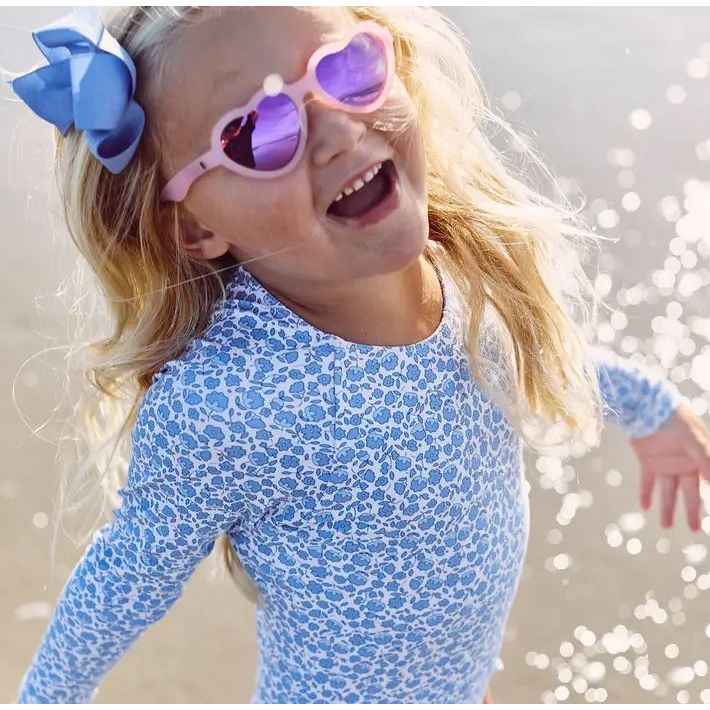 Babiators Frosted Pink Polarized Heart Sunglasses with Mirrored Lens Sunglasses Babiators