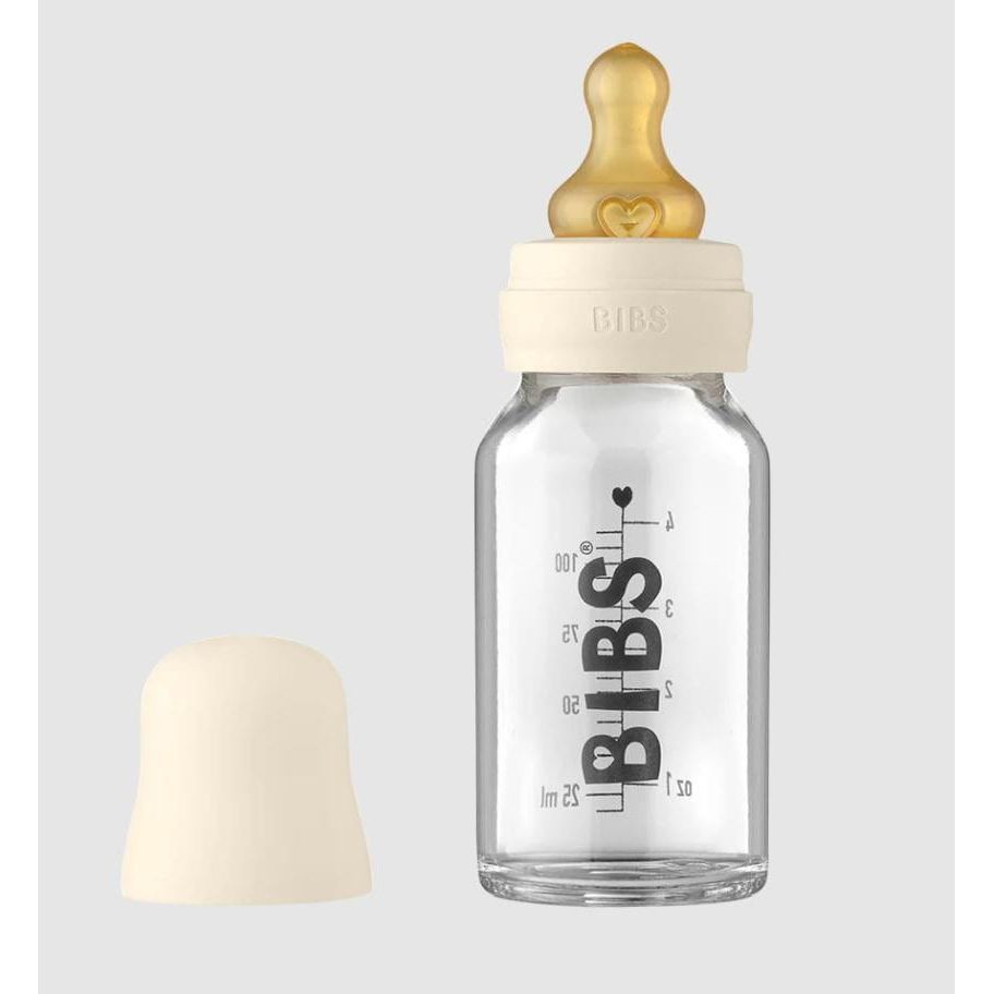 BIBS Baby 110ml Glass Bottle Set Bottles & Sippies BIBS USA Ivory