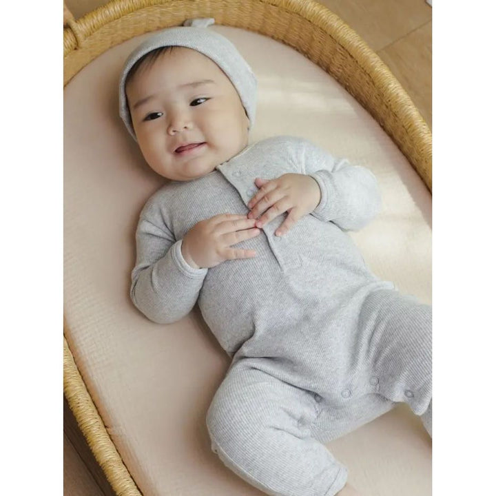 Quincy Mae Essentials Ribbed Baby Jumpsuit Dusty Blue Jumpsuit Quincy Mae