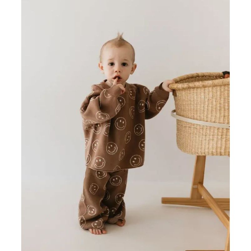 Forever French Knit Pant Set - Tan Just Smile Sweat Set Forever French Baby