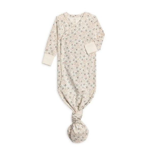 Colored Organics Indy Kimono Gown - Pamela Floral / Mist + Navy Gown Colored Organics