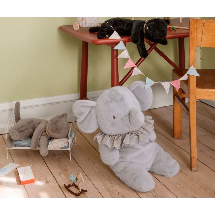 Maileg Sleeping kitten plush, Medium - Grey