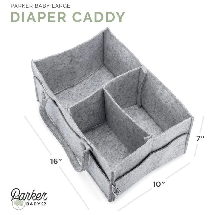 Parker Baby Company Diaper Caddy- Large Gray Accessories & Laundry Parker Baby Co