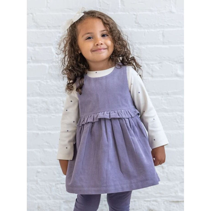 Colored Organics Corduroy Ruffle Jumper - Lavender