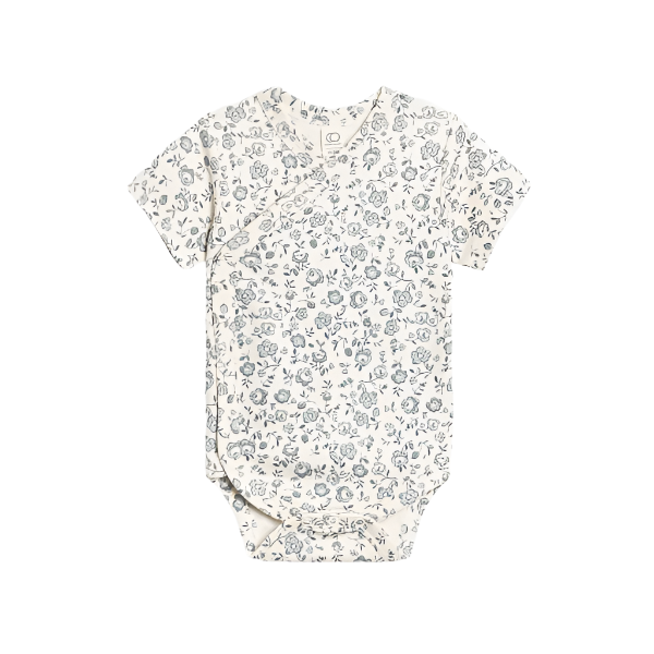 Colored Organics Lark Short Sleeve Kimono Bodysuit Lena Floral bodysuit Colored Organics   
