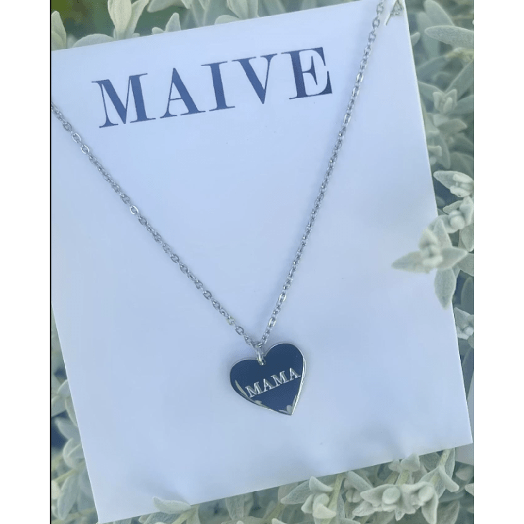 Maive Jewelry- MAMA and MINI Necklace Set, Silver Necklace Maive Jewelry   