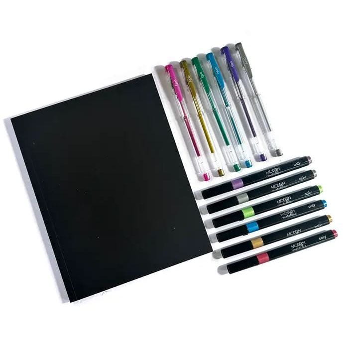 Ooly Modern Metallics: D.I.Y. Sketchbook Kit (13 Pc Set) Markers Ooly