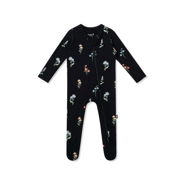 Kyte Baby Zippered Footie Prints Footie Kyte Baby Preemie Midnight Wildflower