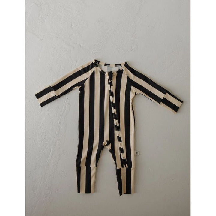 Forever French Bamboo Zip Pajamas - Midnight Stripe
