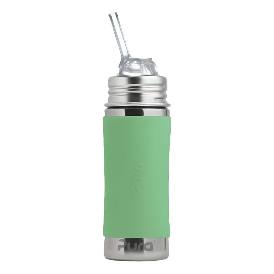 Pura Non-Insulated Kiddo Straw Cup w/ Sleeve - Moss Bottles & Sippies Pura Stainless