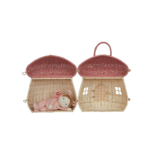 Olli Ella Rattan Mushroom Dollhouse- Musk Dollhouses and Access. Olliella