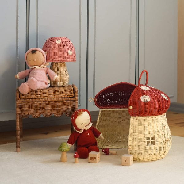 Olli Ella Rattan Mushroom Dollhouse- Red Dollhouses and Access. Olliella