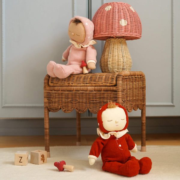 Olli Ella Rattan Toadstool Lamp- Musk Plants & Mushrooms Olliella