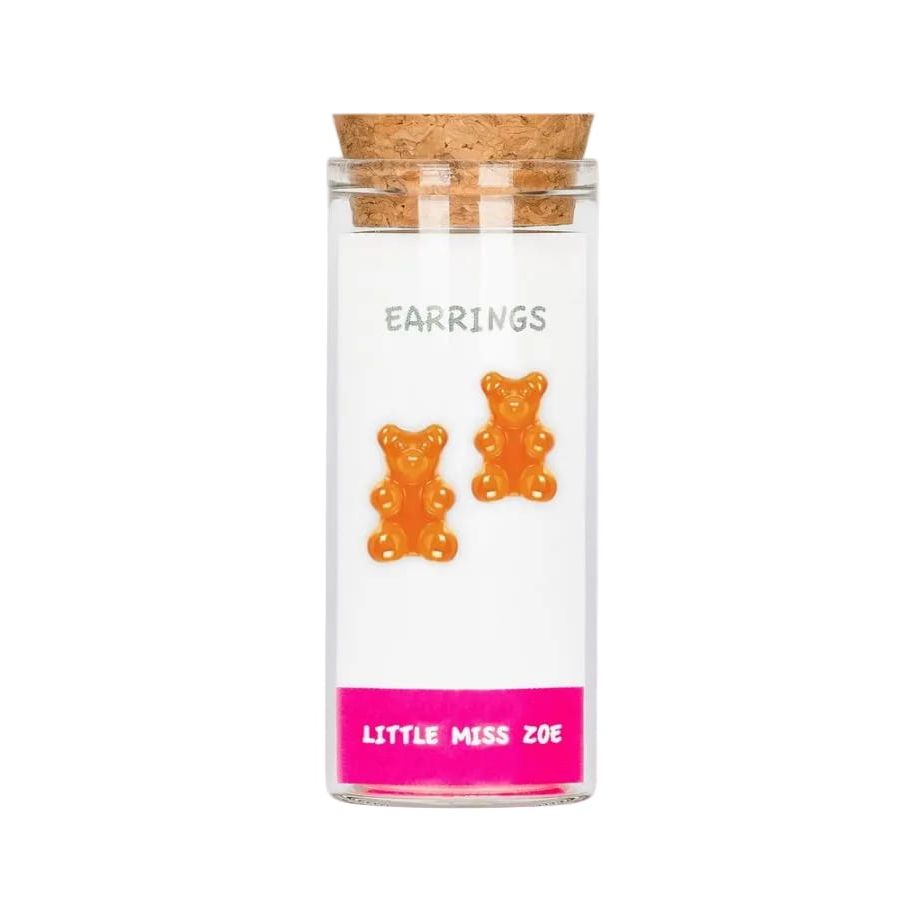 Little Miss Zoe Kids Sterling Silver Earrings- Orange Gummy Bear Apparel Accessories Little Miss Zoe