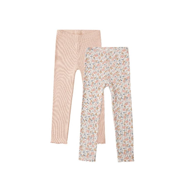 Rylee + Cru Ribbed Legging Set- Flower Field & Heathered Blush Leggings Rylee + Cru 2-3Y
