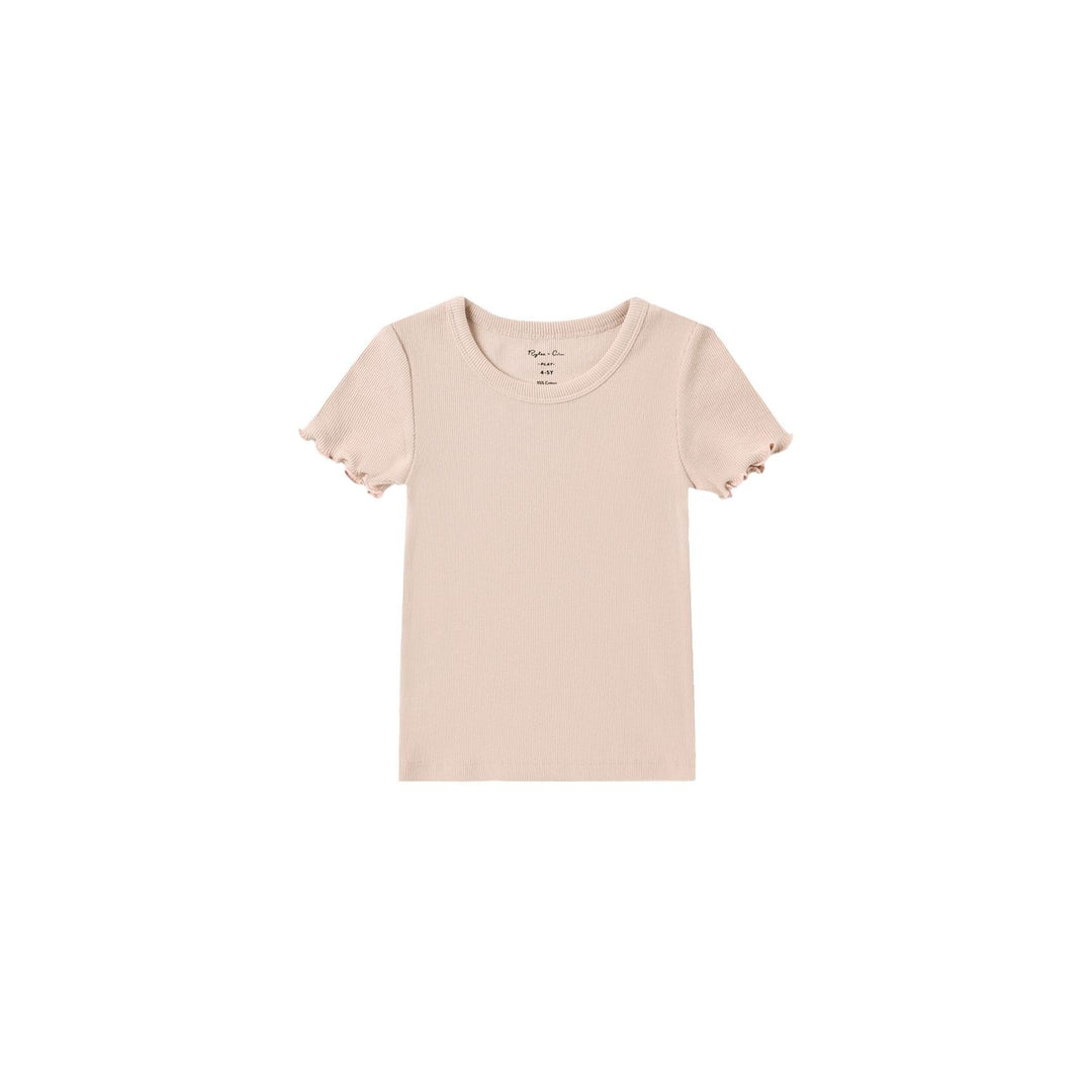 Rylee + Cru Ribbed Basic Tee Blush Tops &amp; Bottoms Rylee + Cru