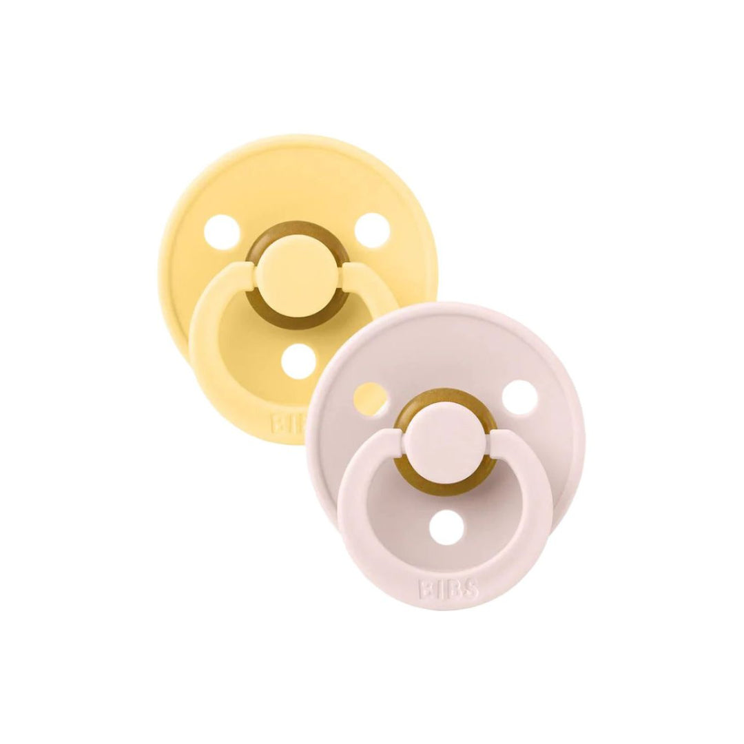 BIBS USA Colour Pacifier 2 Pack- Pale Butter/ Petal Pacifiers and Teething BIBS USA