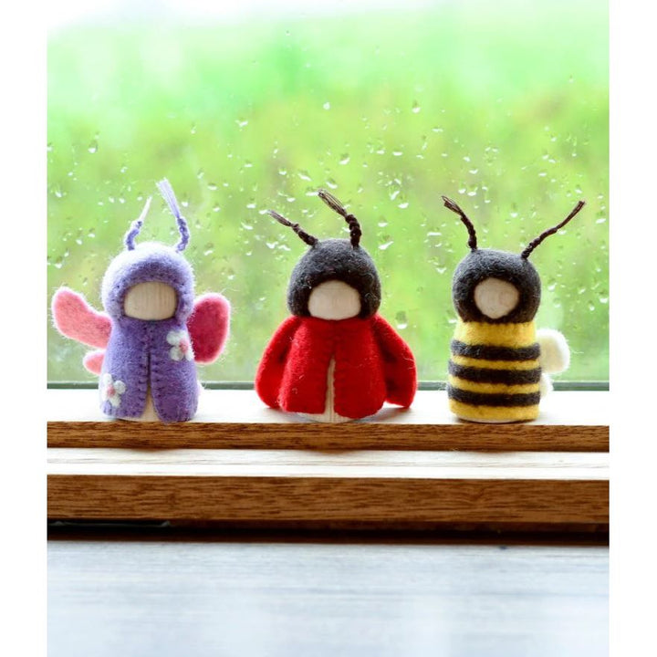 Tara Treasures Bugs Peg Dolls Set - Bee, Ladybug and Butterfly Wooden Toys Tara Treasures
