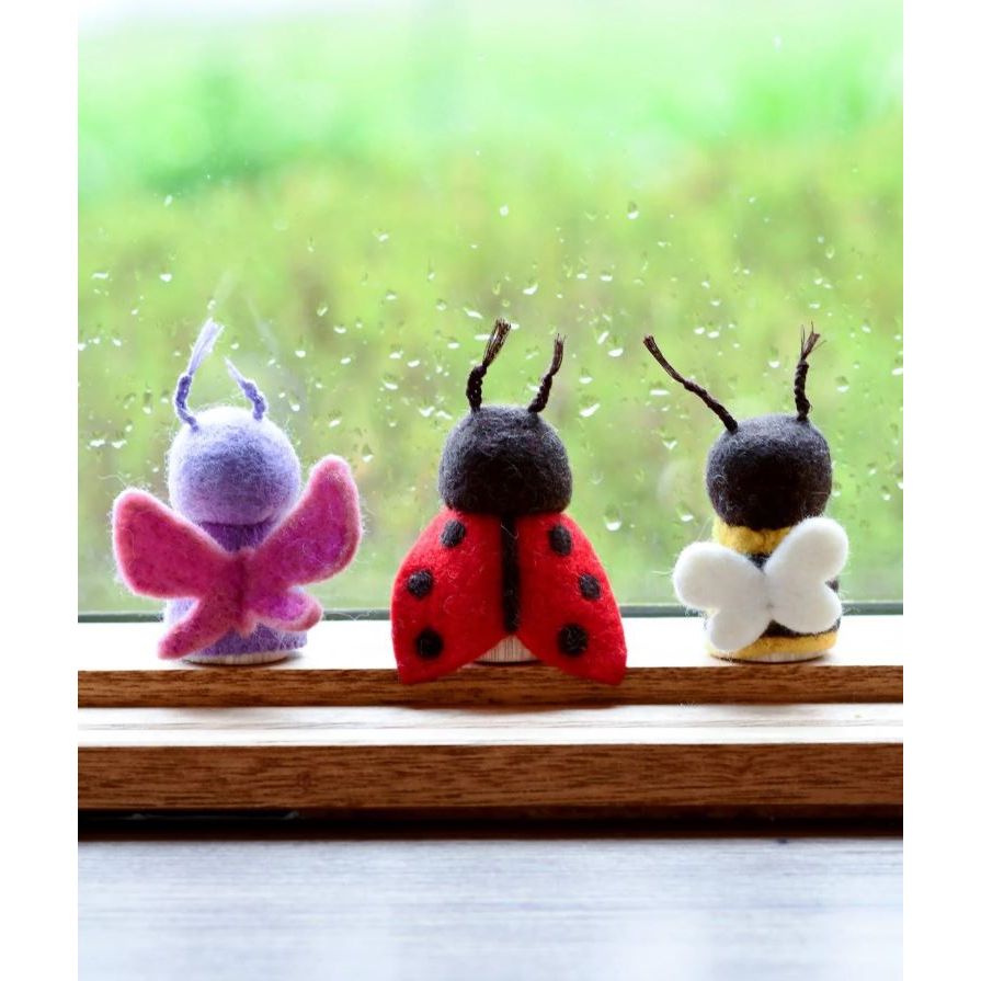Tara Treasures Bugs Peg Dolls Set - Bee, Ladybug and Butterfly Wooden Toys Tara Treasures