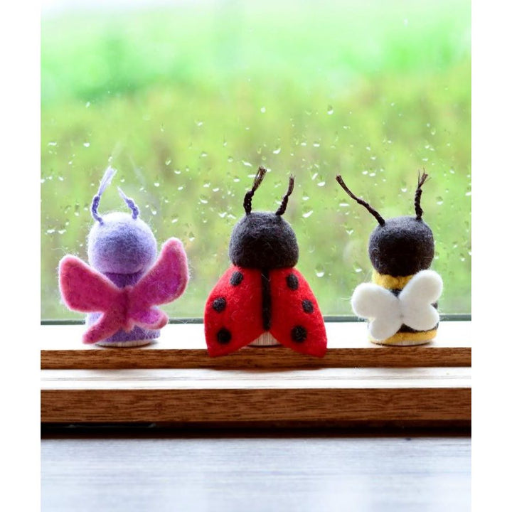 Tara Treasures Bugs Peg Dolls Set - Bee, Ladybug and Butterfly Wooden Toys Tara Treasures