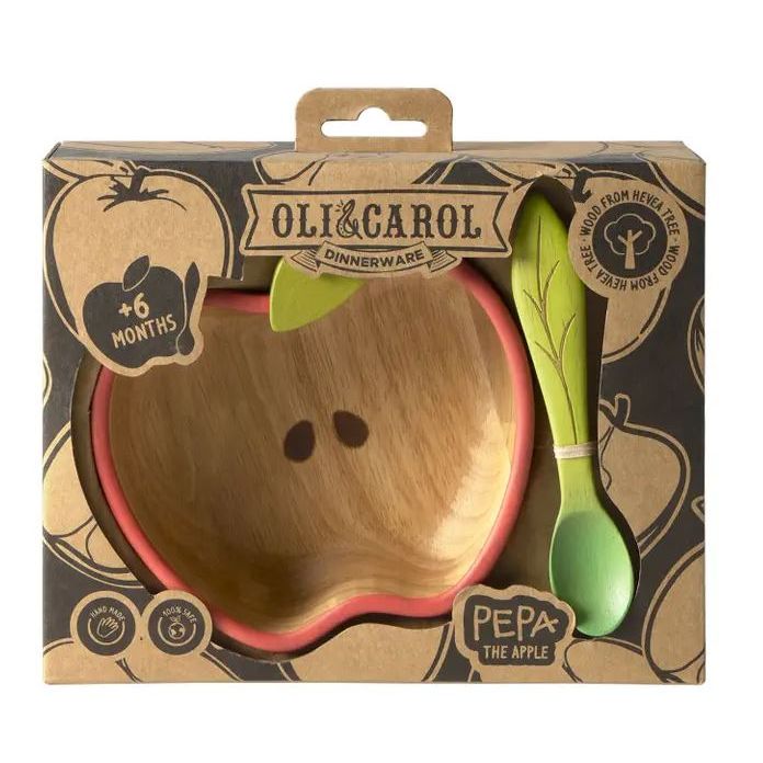 Oli & Carol Pepa the Apple Bowl & Spoon Set Plates & Bowls Oli & Carol