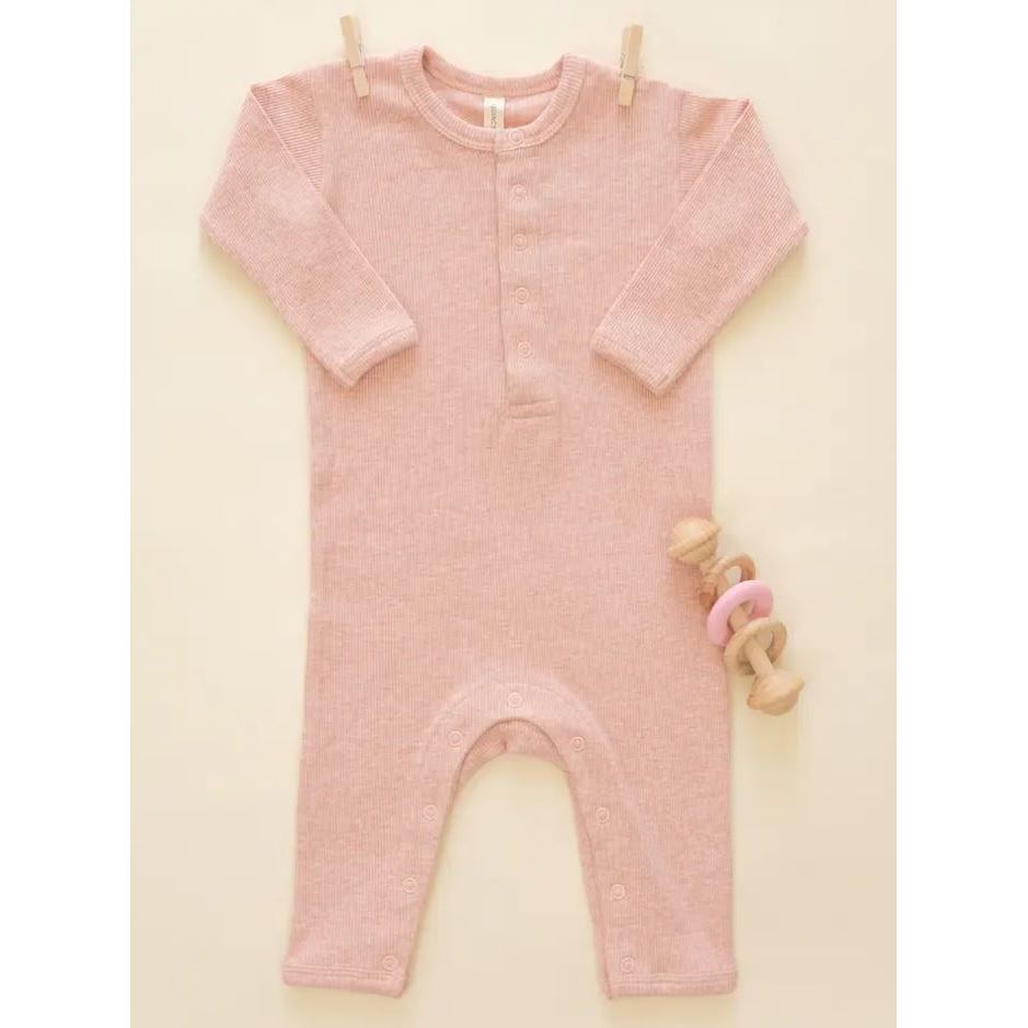 Quincy Mae Essentials Ribbed Baby Jumpsuit Rose Jumpsuit Quincy Mae