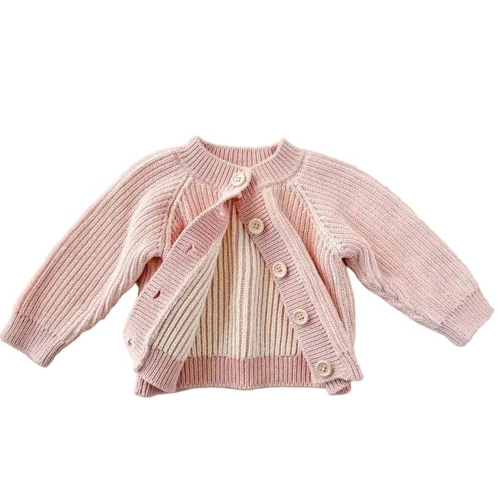 Blueberry Hill Cotton Brioche Cardigan Pink Sweater The Blueberry Hill