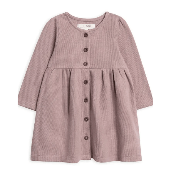 Colored Organics Arden Waffle Knit Button Front Dress Dresses Colored Organics